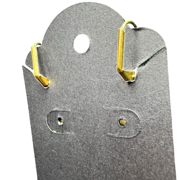 Earrings – Vintage MCM Gold-Tone Leverback & Clear Glass Dangle - Picture 3 of 3